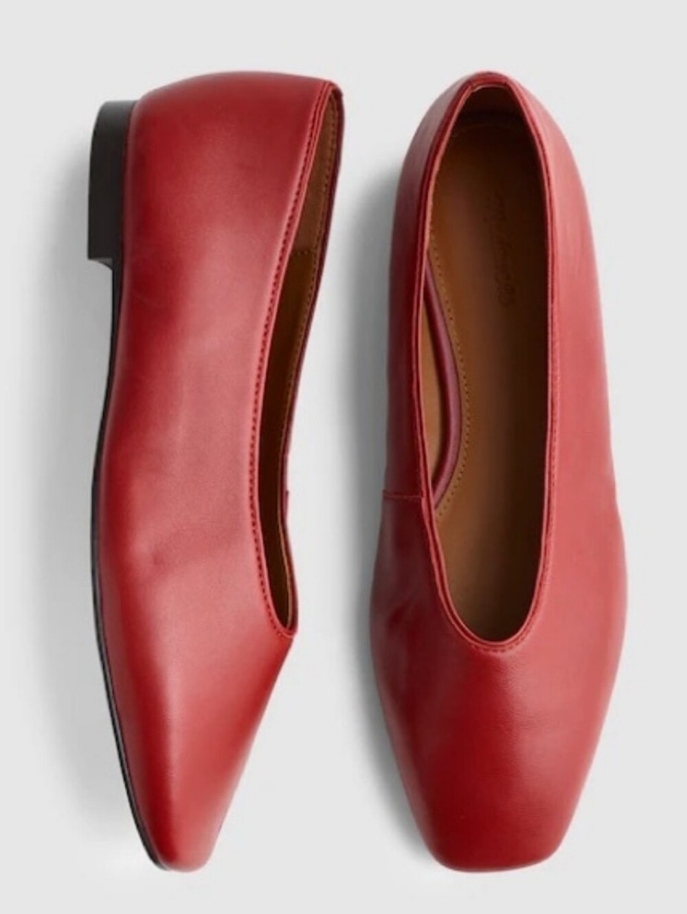 Madewell Mylie Leather Ballet Flats - Red